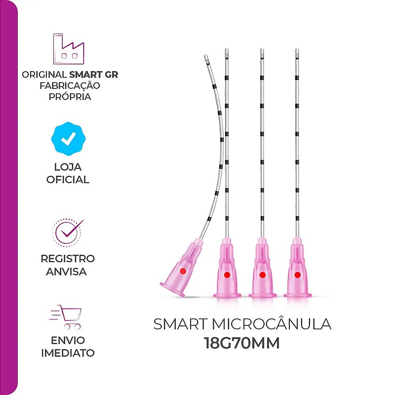 Smart Microcânula 18G x 70mm Caixa Com 10 Unidades - Smart Gr