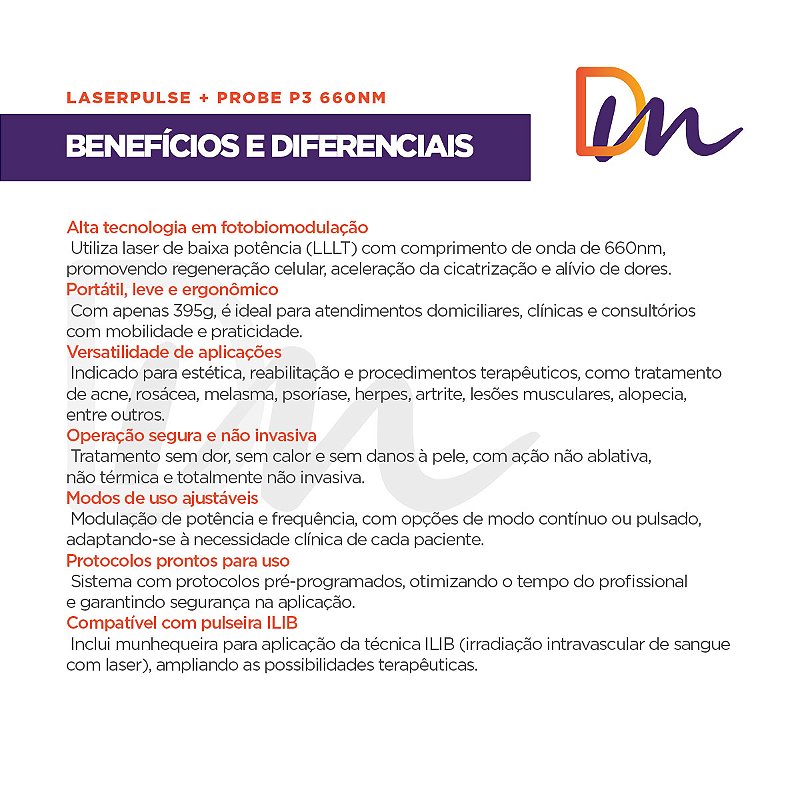 Laserpulse Laser Terapêutico + Probe P3 660nm + Bolsa de Transporte - Ibramed