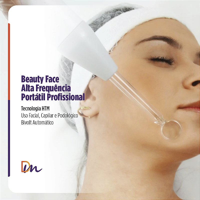 Alta Frequência Profissional HTM Beauty Face Bivolt 7 Eletrodos