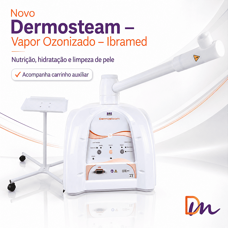 Novo Dermosteam Equipamento De Vapor De Ozônio + Carrinho - IBramed