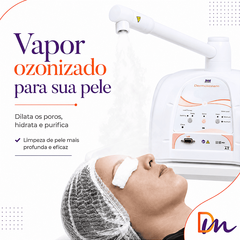 Novo Dermosteam Equipamento De Vapor De Ozônio + Carrinho - IBramed