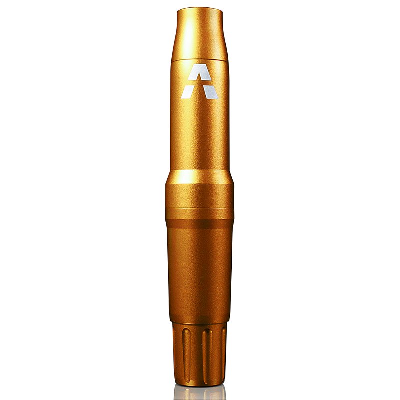 Pen Adapt Maquina Rotativa De Tatuagem e Micropigmentação Dourada + Anéis Batoques
