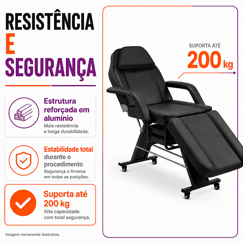 Poltrona Maca Fixa Reclinável Soft Preta base Preta Com 2 Bandejas - Akmed