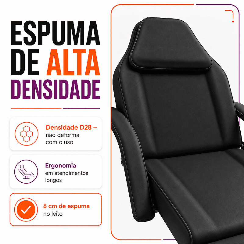 Poltrona Maca Fixa Reclinável Soft Preta base Preta Com 2 Bandejas - Akmed