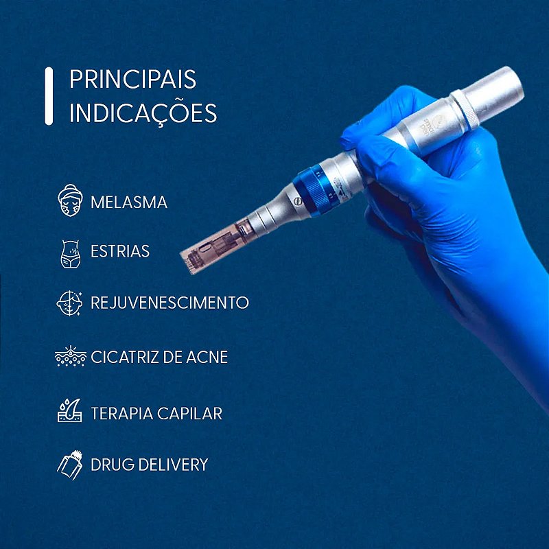 Derma Pen Caneta de Microagulhamento + Necessaire Holografica - Smart GR