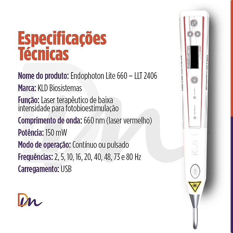 Endophoton Lite 660 Laser De Baixa Intensidade Sem Fio - KLD Biossistemas