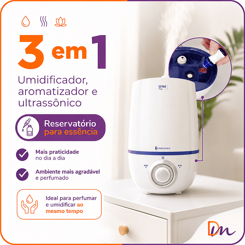 Umidificador De Ar Ultrassônico Umi Pop Health 2,3L - Dellamed