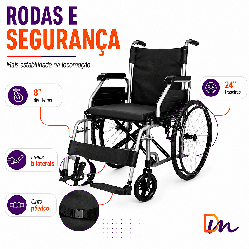 Cadeira De Rodas Basic + Almofada - Hidrolight 44 - Outlet
