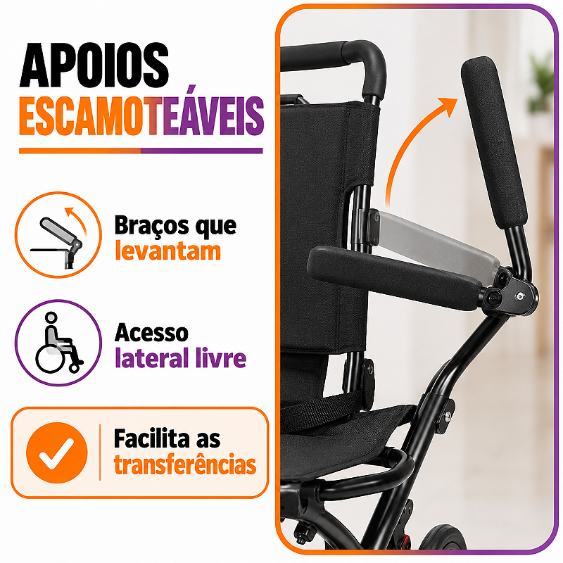 Cadeira de Rodas de Trânsito PRO6000 - Health Clean
