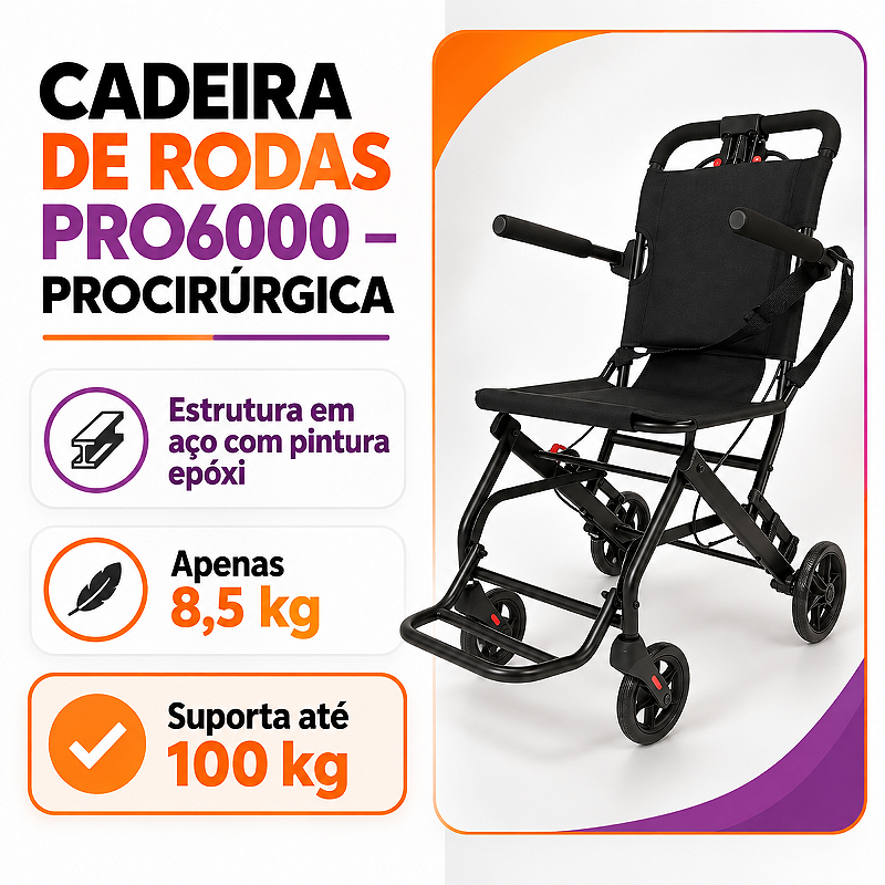 Cadeira de Rodas de Trânsito PRO6000 - Health Clean