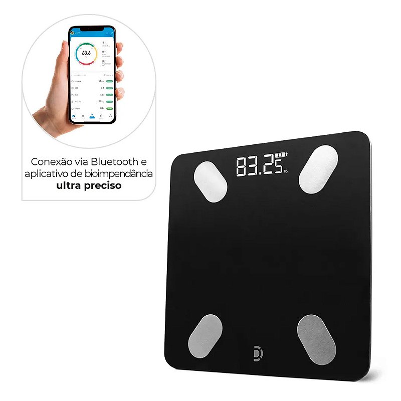 Balança Digital De Bioimpedancia Bluetooth Até  180 Kg - Dellamed - (BR)