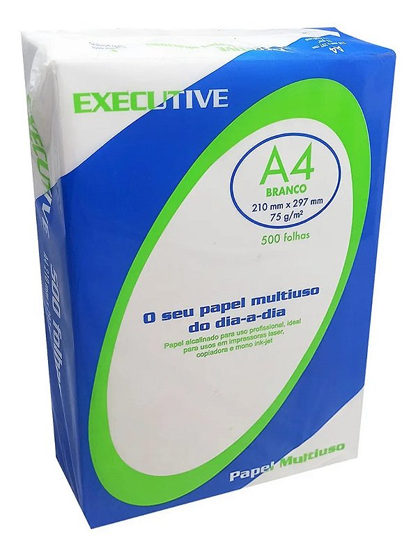 Papel Sulfite A4 75gm² Executive Branco Resma 500 Folhas Suprytech Store 6198