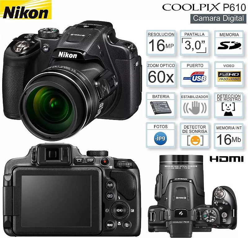 Compro Câmera Nikon Coolpix P610 pagamos à vista faça sua