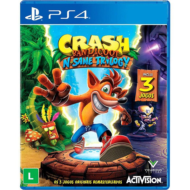 Crash Bandicoot N Sane Trilogy (Seminovo) - PS4 - ZEUS GAMES - A