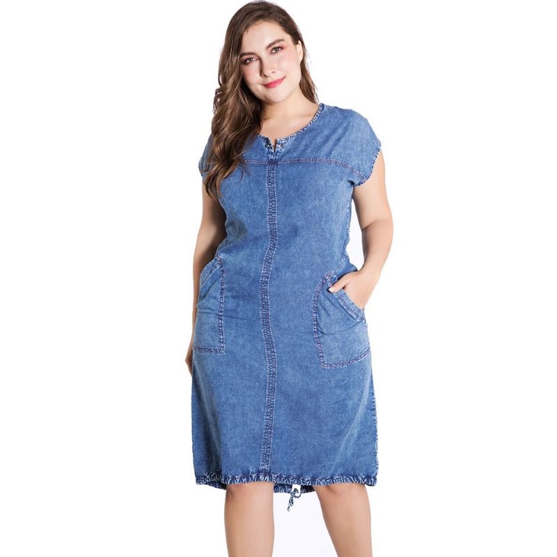 vestidos jeans plus size atacado