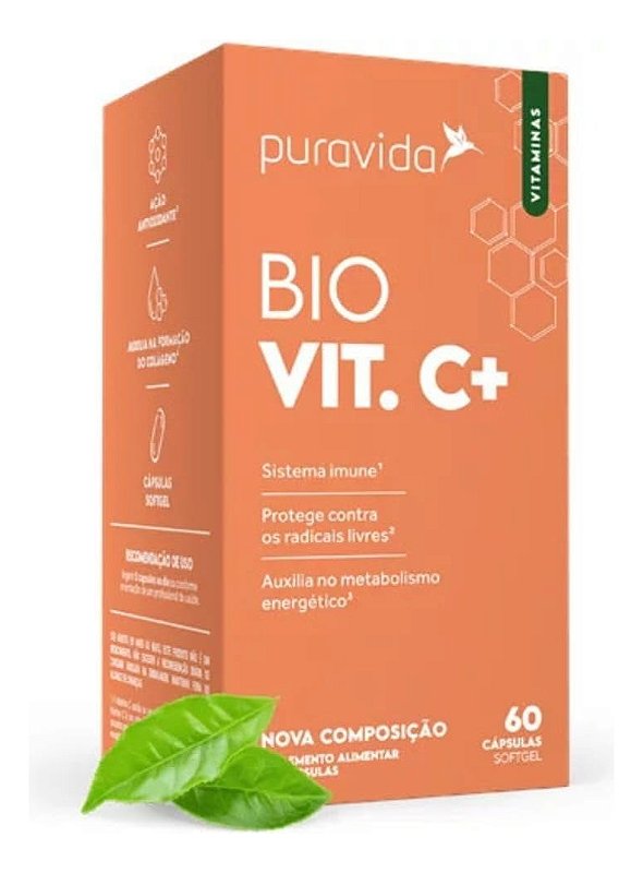 Bio Vitamina C 60 Cápsulas (1000mg) Pura vida Casa do