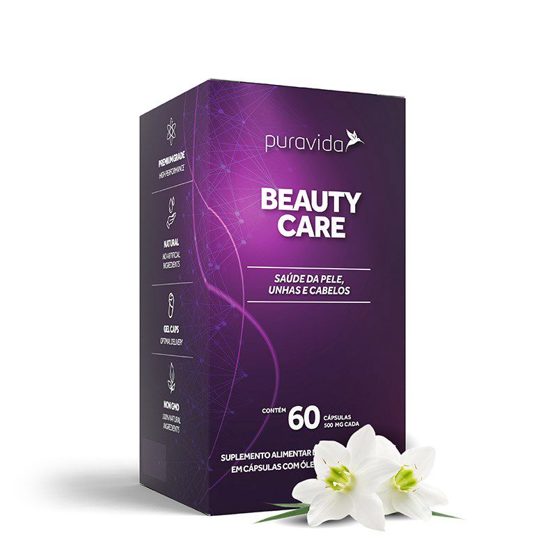 Beauty Care - 60 Cápsulas (500mg Cada) - Pura Vida - Casa do