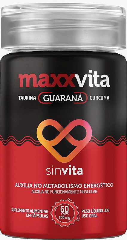 MaxxVita - Suplemento Energético a base de Guaraná, Taurina e Curcuma