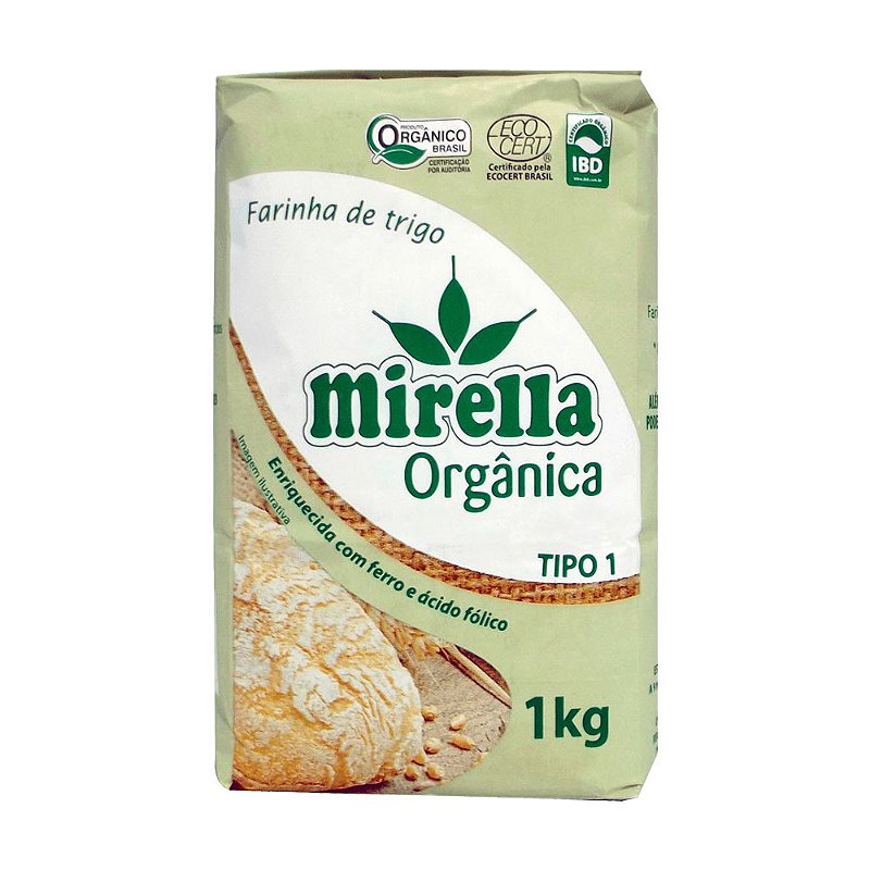 Farinha de Trigo Orgânica Tipo 1 - 1kg - Mirela - Casa do Naturalista