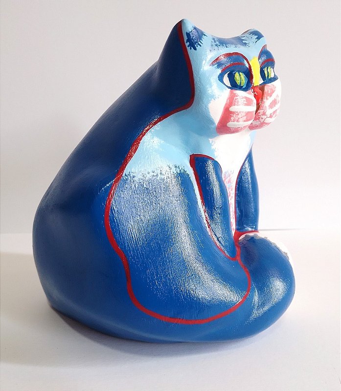 Escultura Gato Azul
