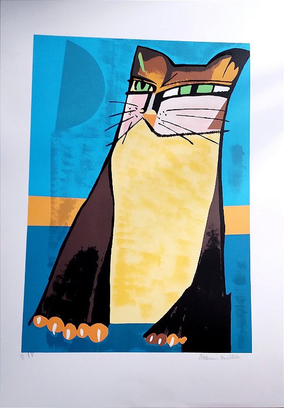 Gravura Gato Marrom