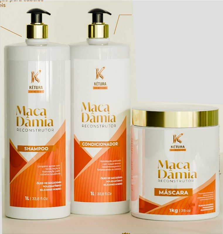 シャンプー MiiiiiK Kit Macadâmia 1lt - 3 passos - Loja Virual Kétura