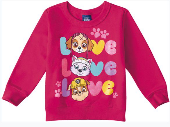 paw patrol girls moletom com capuz