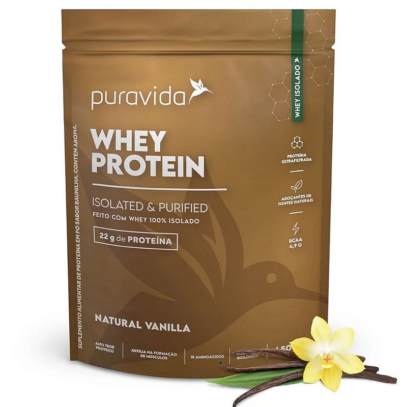 Whey Protein Isolado Vanilla 450g Pura Vida LifeStyleSuplementos