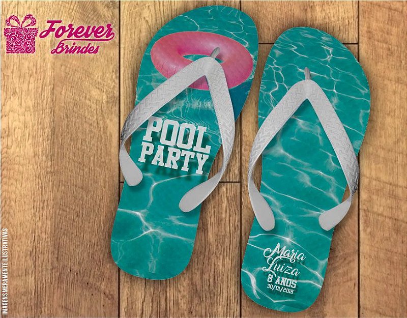 Chinelo Infantil Pool Party Personalizado COD 9905