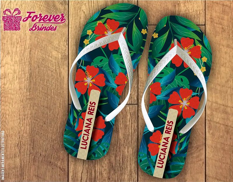 Chinelo Festa Havaiana Flores - FOREVER BRINDES