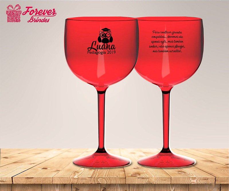 Taça De Gin Formatura Pedagogia Com Frase - FOREVER BRINDES
