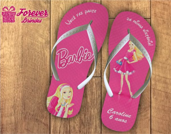 Chinelo De Aniversário Barbie - FOREVER BRINDES