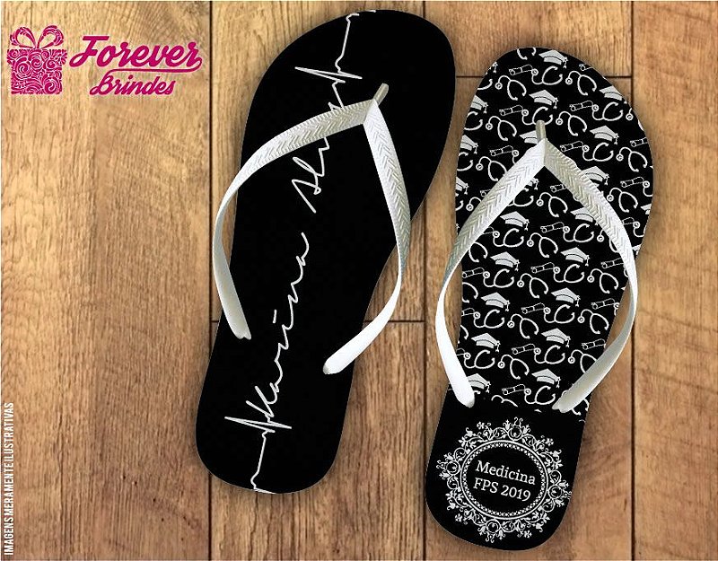 Chinelo preto personalizado Clearance