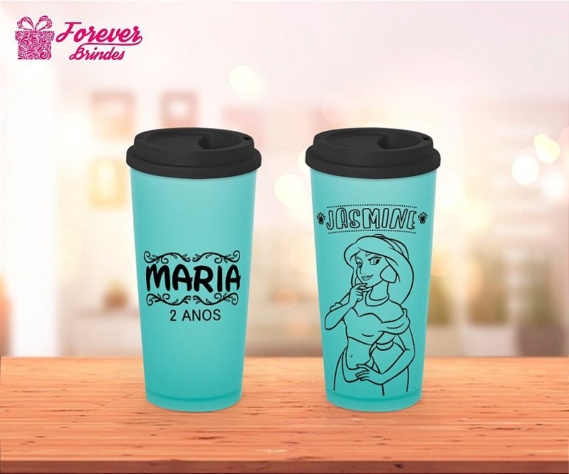 Caneca da Coleção Princesa Jasmine para personalizar o nome em