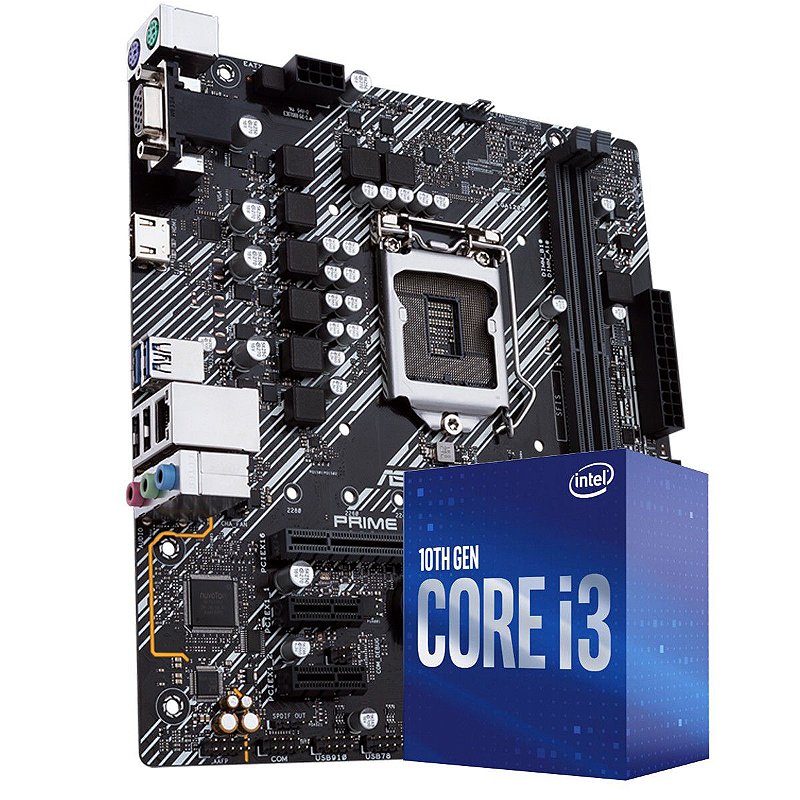 Kit Upgrade Processador Intel Core i3 10100F + Placa Mãe Gigabyte