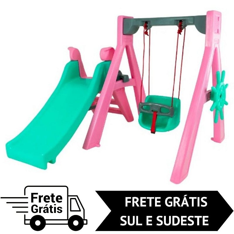 Playground Infantil Baby Sereiaplay com Balanço e Escorregador Freso Planeta Pedagógico