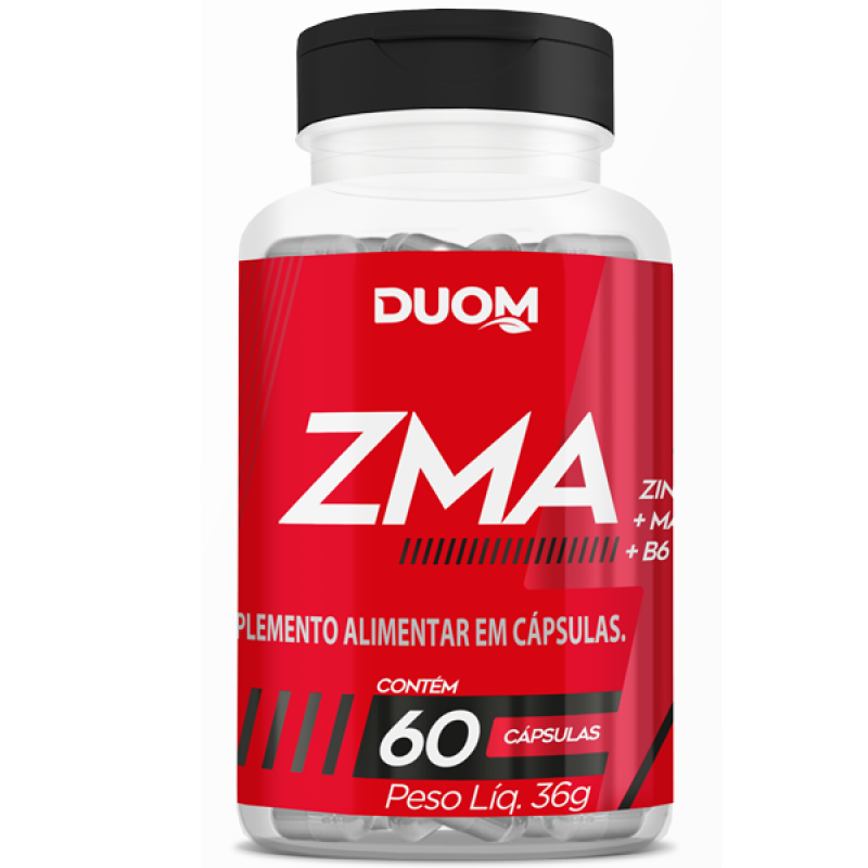 ZMA ZINCO MAGNESIO B6 60 CAPSULAS 600MG DUOM Malagueta Produtos Naturais