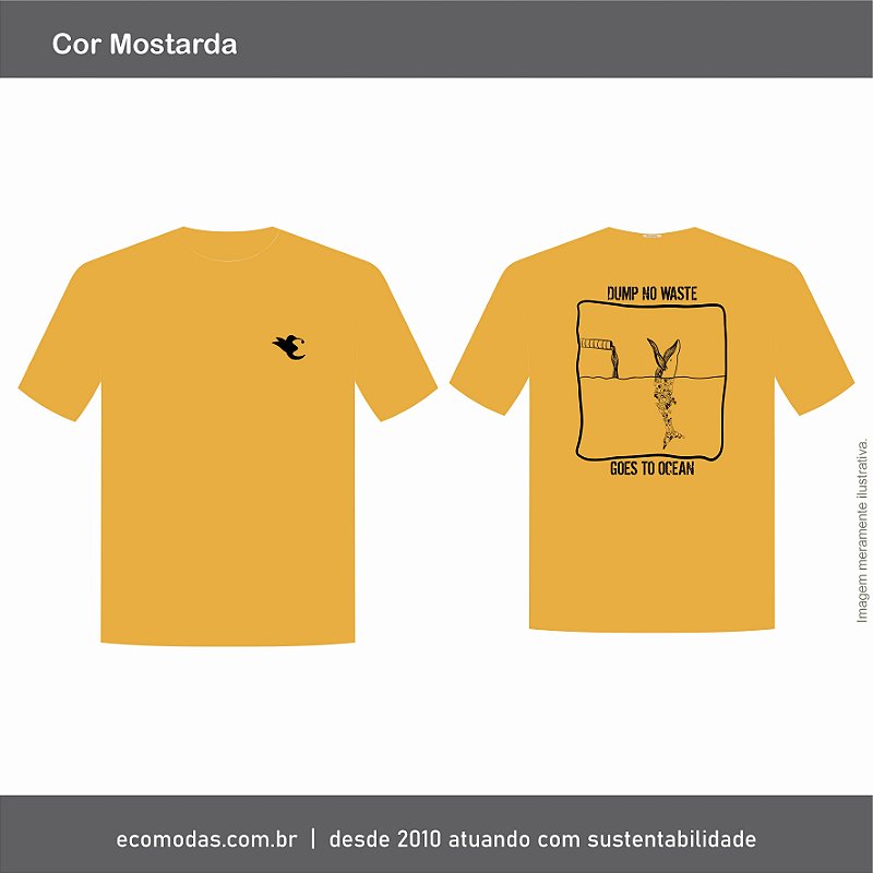 Camiseta Ecológica Básica Não Jogue Lixo no Oceano