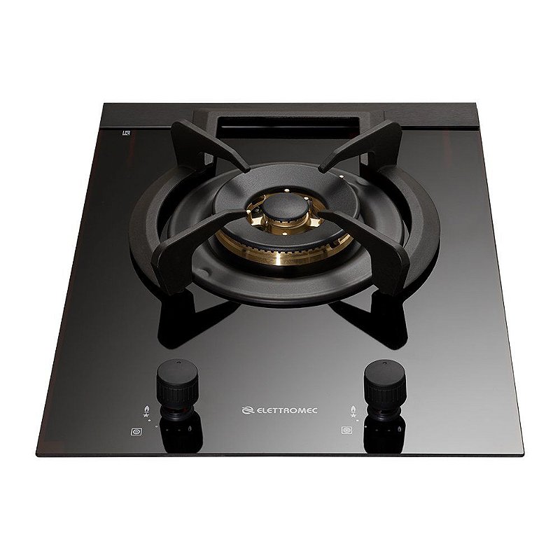 Cooktop a Gás Elettromec Dominó Vetro Dual Flame 38cm Bivolt Inoxlon