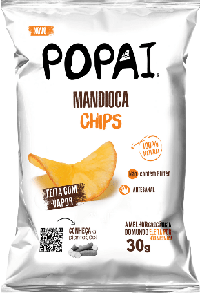 Popai Chips Assado de Mandioca sabor Original | Vegano (30g) - Snick Snacks