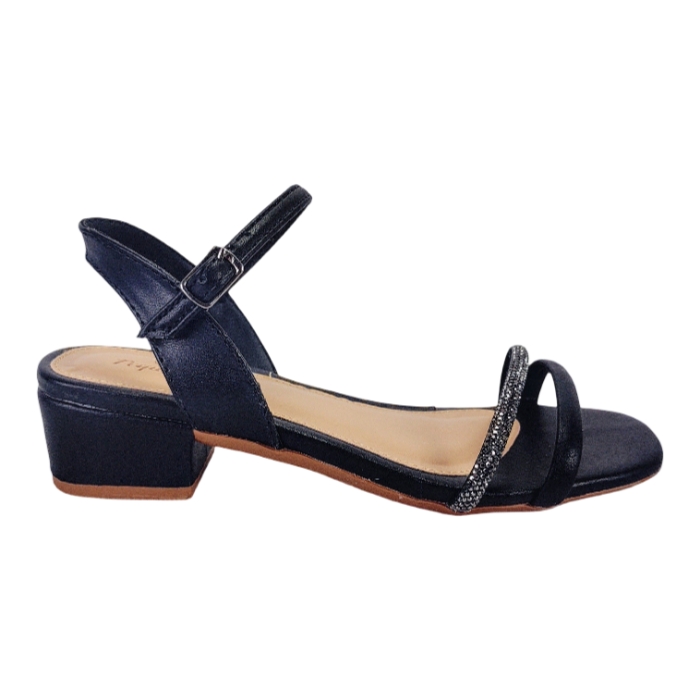 Sandália Salto Grosso Baixo Preto Tamanho: 30-31-32-33