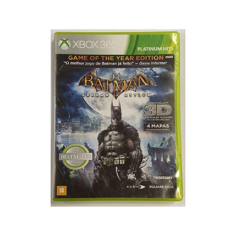 Jogo Batman Arkham Asylum GOTY - Xbox 360 - Usado - Xplace Games | Loja de  games, vídeo game e assistência técnica Curitiba PS5, PS4, Xbox One, PS3,  Xbox 360, Nintendo Switch, 3DS