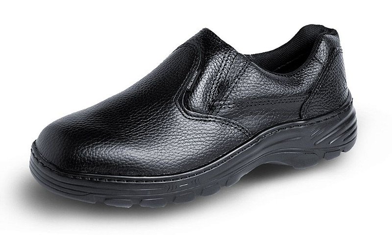 Sapato Segurança Preto Elástico em Couro - C4 - Silcom Calçados de Segurança