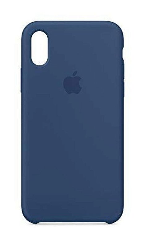 Capa Capinha Case em silicone para iPhone XS Max Azul Marinho Azul Escuro  no Shoptime