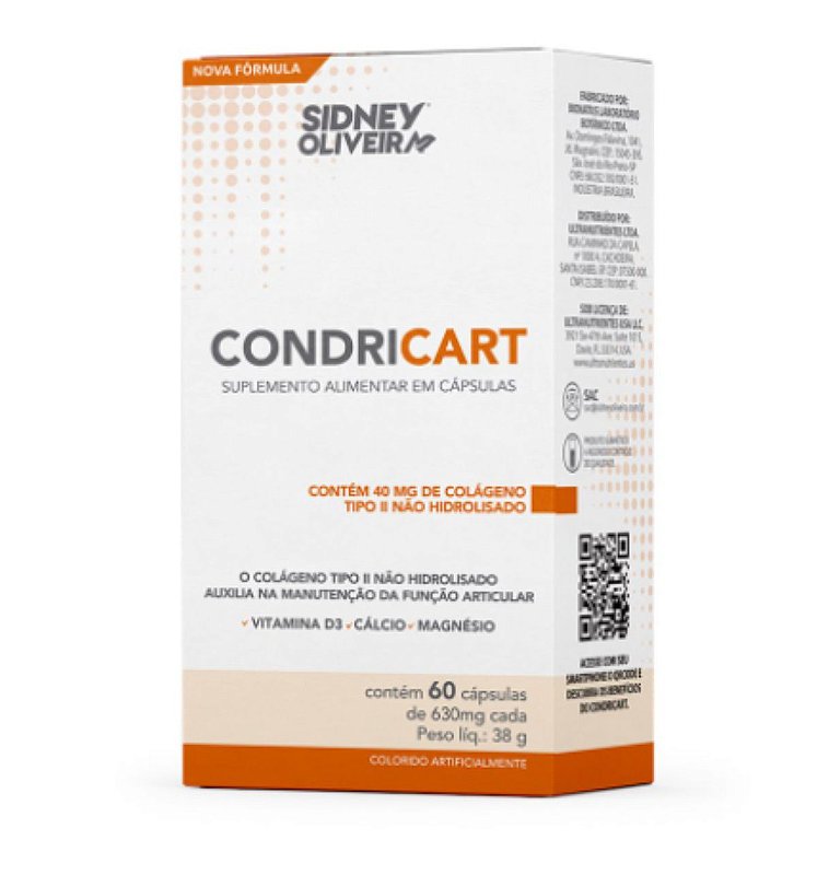 Colágeno Tipo 2 Condricart Sidney Oliveira 60 Cápsulas