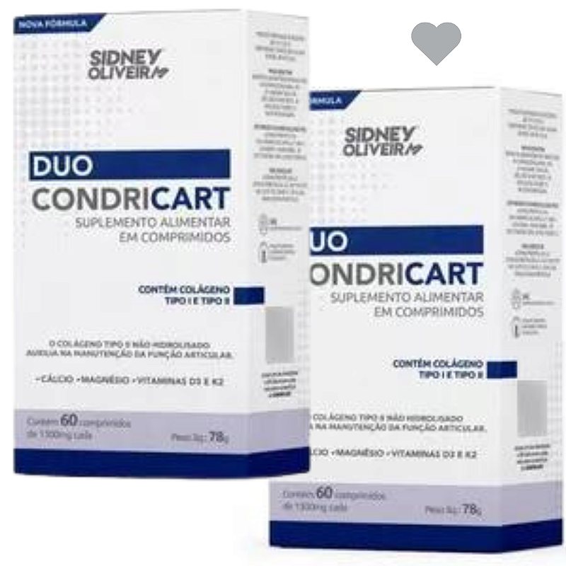 Duo Condricart Colágeno Tipo I E II Cálcio Magnésio +D3 +K2