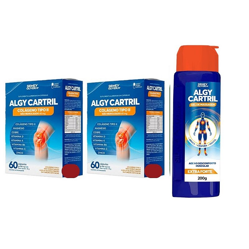 Algy Cartril 60 Cápsulas 2 Unidades - Grátis Gel De Massagem