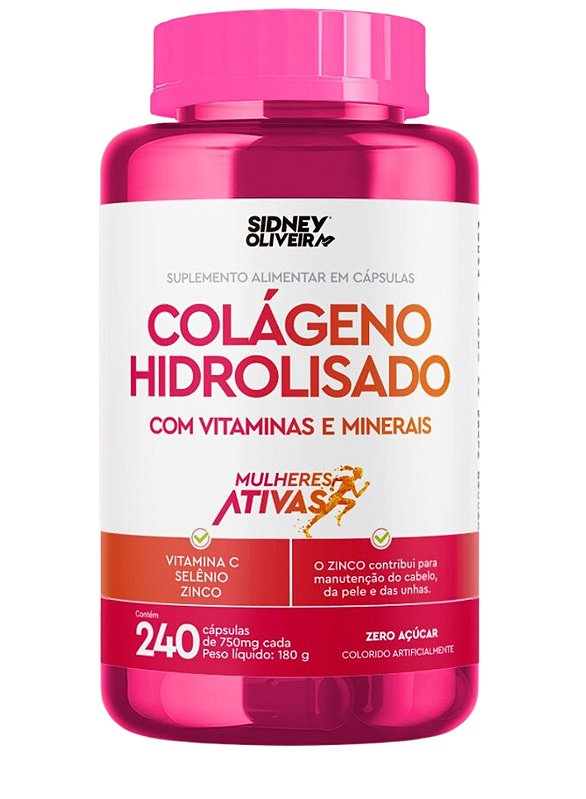 Colageno Sidney Oliveira Com Vitaminas E Minerais 240 capsulas pele sempre jovem cabelos bonitos