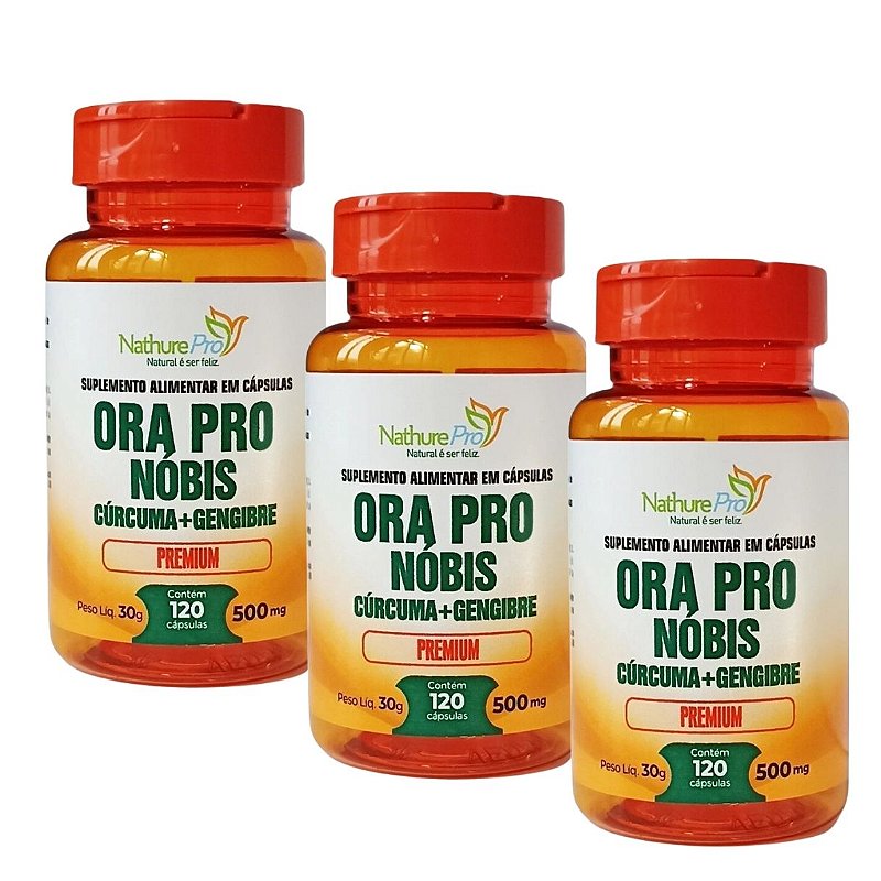 Kit Ora Pro Nóbis Curcuma + Gengibre 360 Cáps NathurePRO