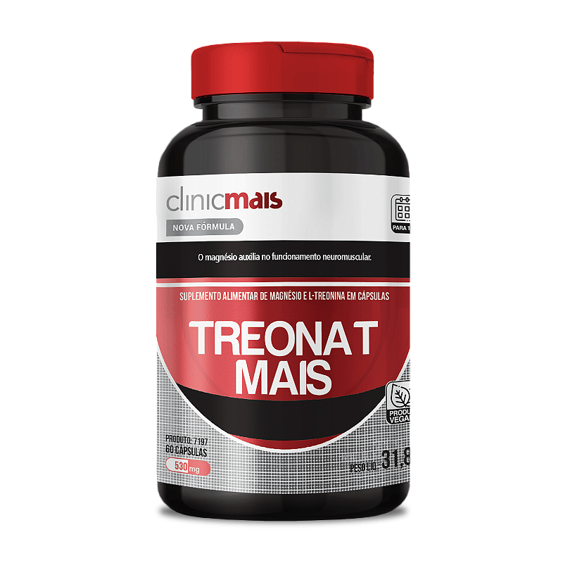 TREONAT MAIS - Magnésio e L-Treonina - 60 Cápsulas